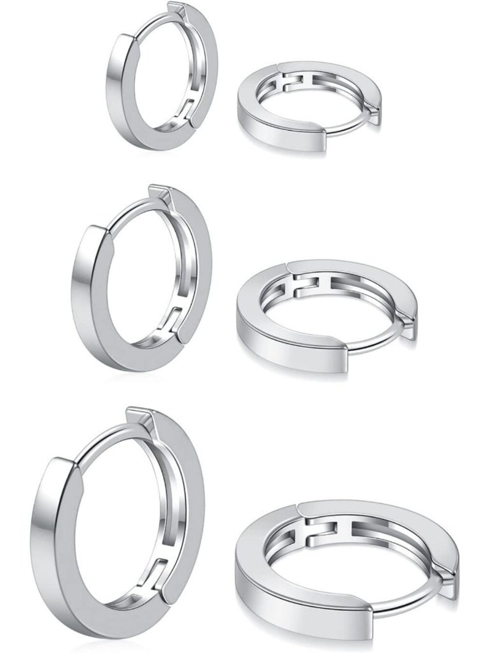 3 Pairs Small Gold Huggie Hoop Earrings Set for Women & Men - Trendy Jewelry